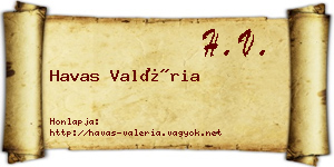 Havas Valéria névjegykártya